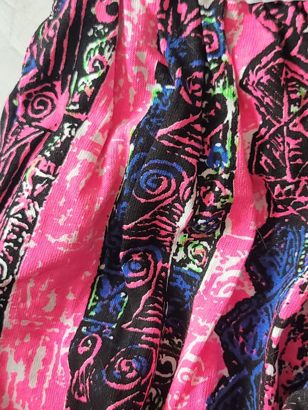 VTG 80s Cotton Pull-On Muscle Pants 4T Neon Black Baggy Surfer California - Picture 5 of 6